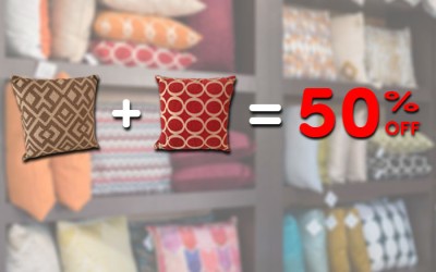 2 Cojines por el precio de 1