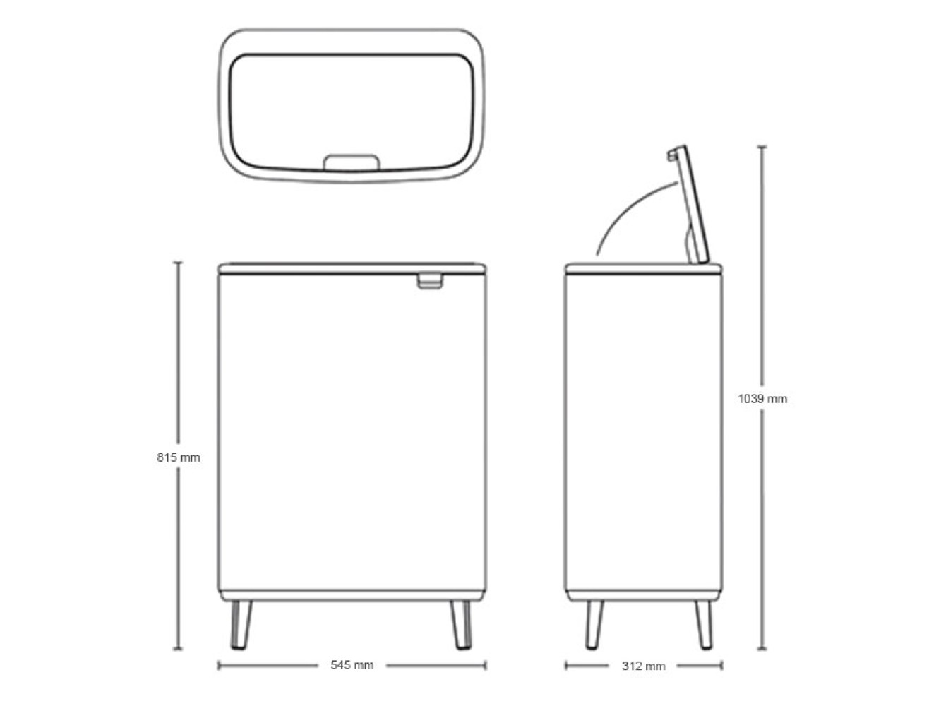 Brabantia Bo Touch Bin Hi (60 Litres)