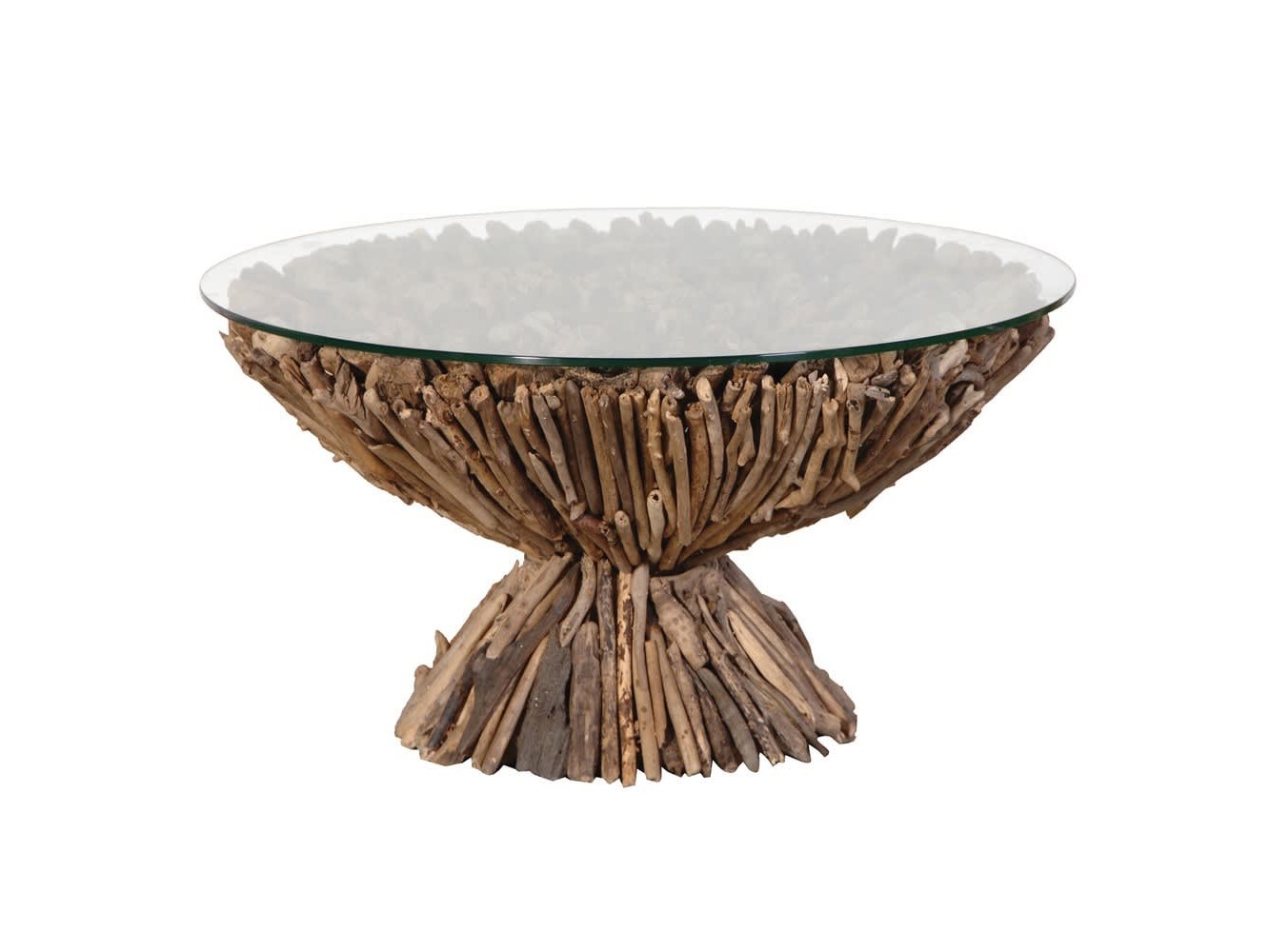 Mesa de Centro Redonda con Tapa de Cristal Mesa de Centro Redonda con Tapa de Cristal