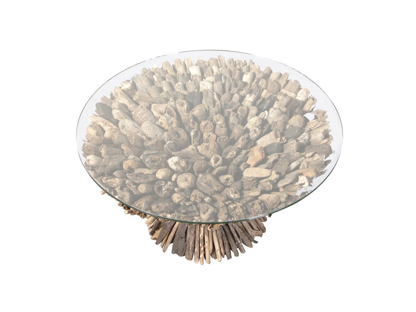 Mesa de Centro Redonda con Tapa de Cristal Mesa de Centro Redonda con Tapa de Cristal