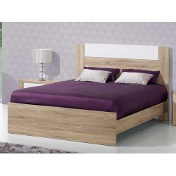 Cama de Casal Como Carvalho Natura/Branco