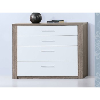Como Grey Oak/White 4 dr. Chest 