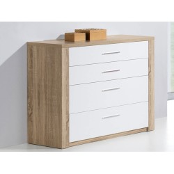 Cómoda Como Carvalho Natura/Branco 4 gav.