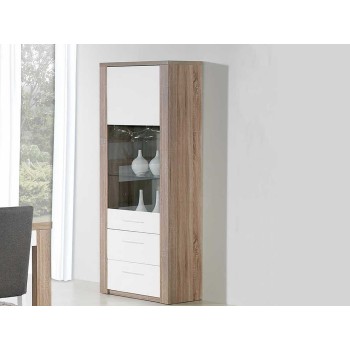 Vitrina Como Roble Gris/Blanco Vitrina Como Roble Gris/Blanco