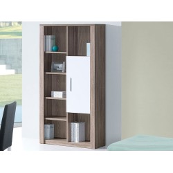 Estante Como Carvalho Cinza/Branco com 1 Porta