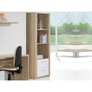 Estantería Como Roble Natura/Blanco con 2 Caj. Estantería Como Roble Natura/Blanco con 2 Caj.