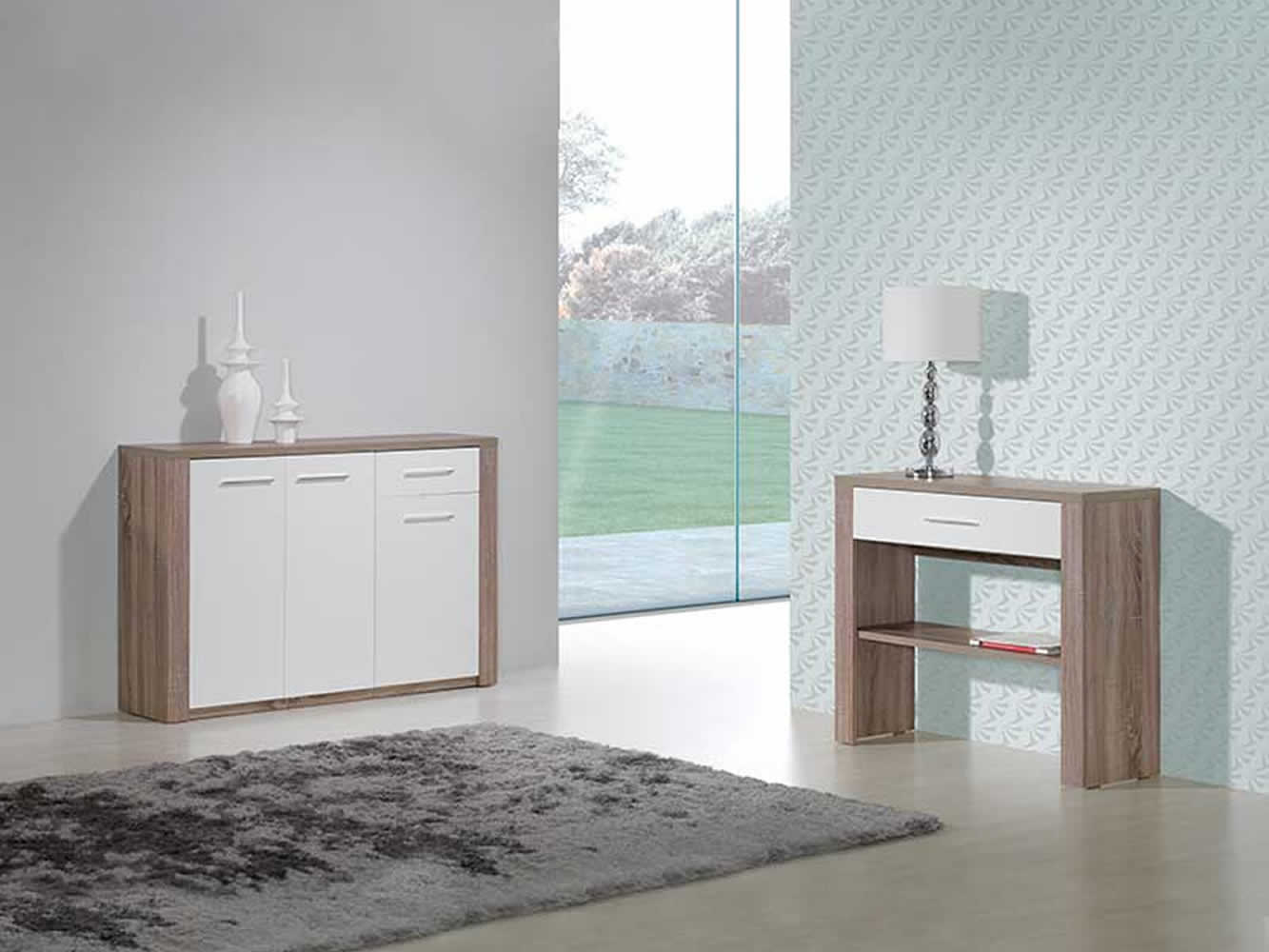 Zapatero Como Roble Gris/Blanco Zapatero Como Roble Gris/Blanco