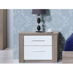 Mesa de Cabeceira Como Carvalho Cinza/Branco
