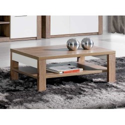 Mesa de Centro Como Carvalho Cinza/Branco