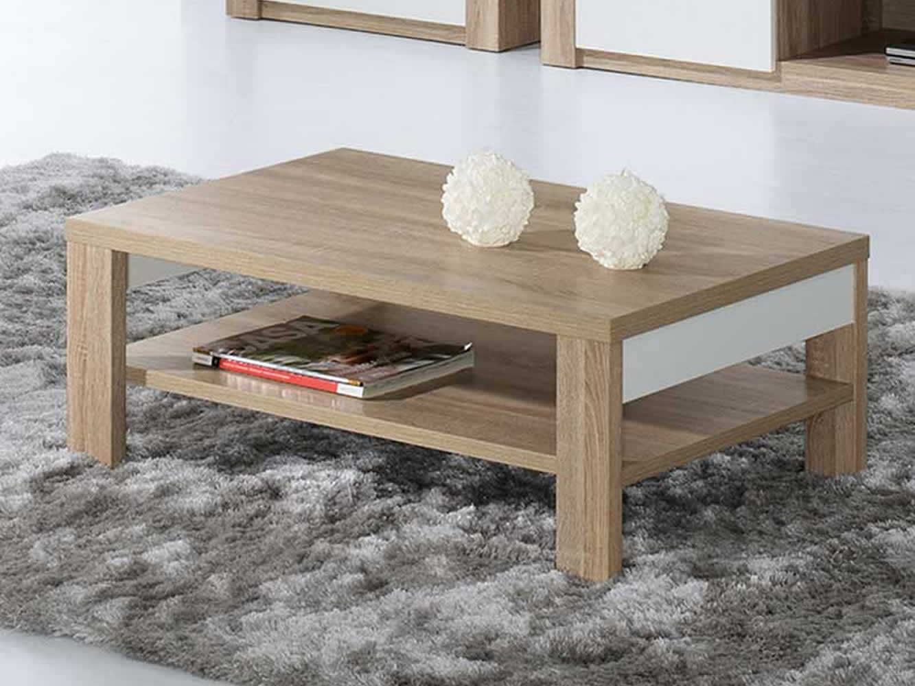 Mesa de Centro Como Carvalho Natura/Branco