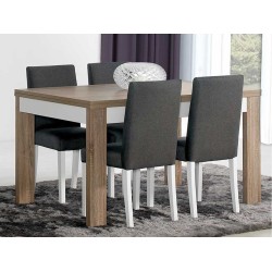Mesa de Jantar Como Carvalho Cinza/Branco