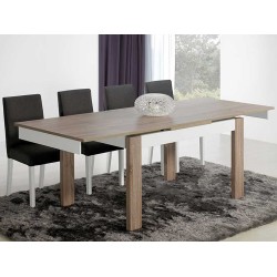 Mesa de Jantar Como Carvalho Cinza/Branco