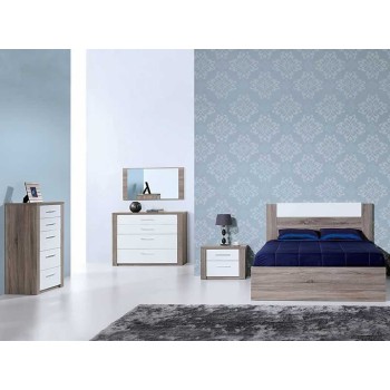 Camiseiro Como Carvalho Cinza/Branco 5 gav. Camiseiro Como Carvalho Cinza/Branco 5 gav.