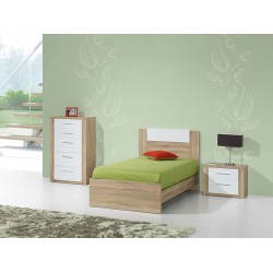 Mesa de Cabeceira Como Carvalho Natura/Branco