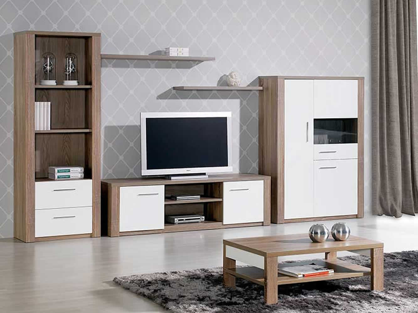 Como Grey Oak/White Bookcase with 2 Dr. Como Grey Oak/White Bookcase with 2 Dr.