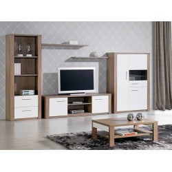 Mesa de Centro Como Carvalho Cinza/Branco