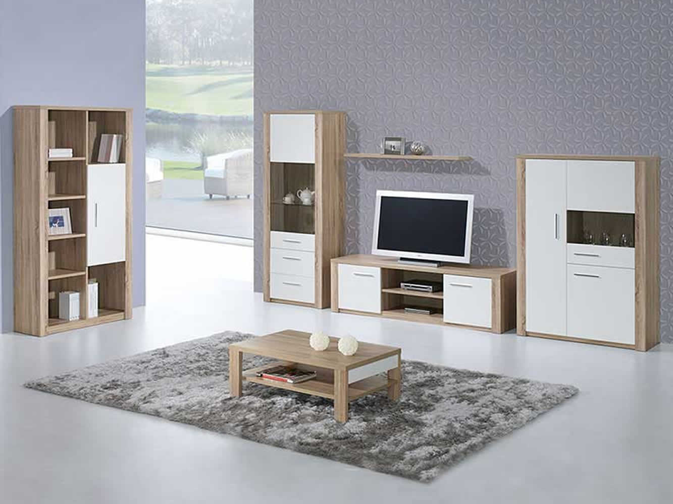 Como Natura Oak/White Bookcase with 1 Door Como Natura Oak/White Bookcase with 1 Door