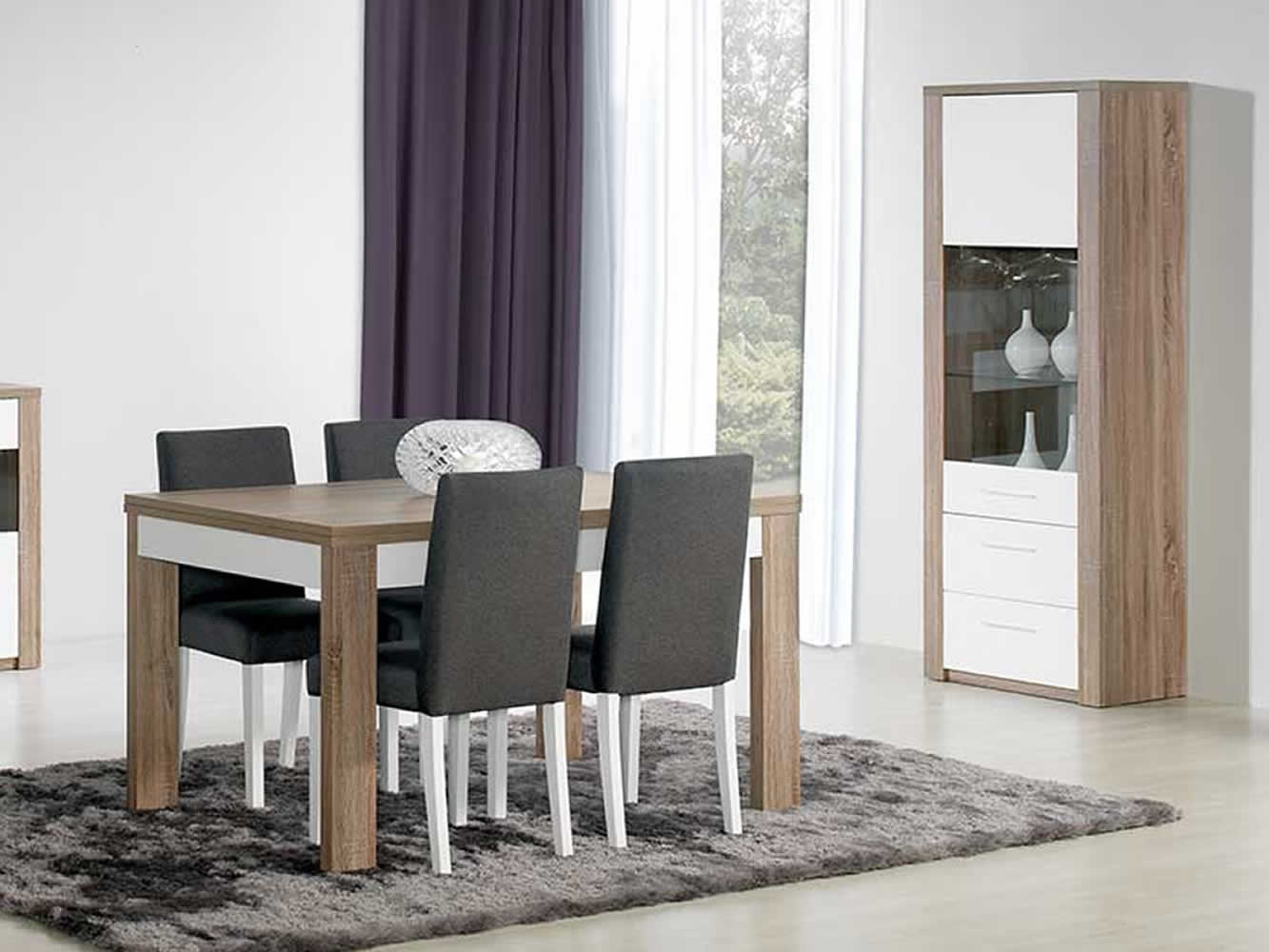 Como Grey Oak/White Dining Table