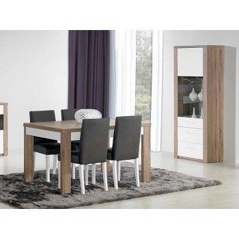 Vitrina Como Roble Gris/Blanco Vitrina Como Roble Gris/Blanco