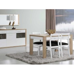 Mesa de Jantar Como Carvalho Natura/Branco