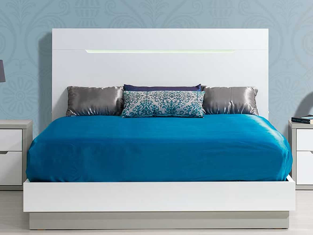 Cama King Venice Cinza/Branco Cama King Venice Cinza/Branco