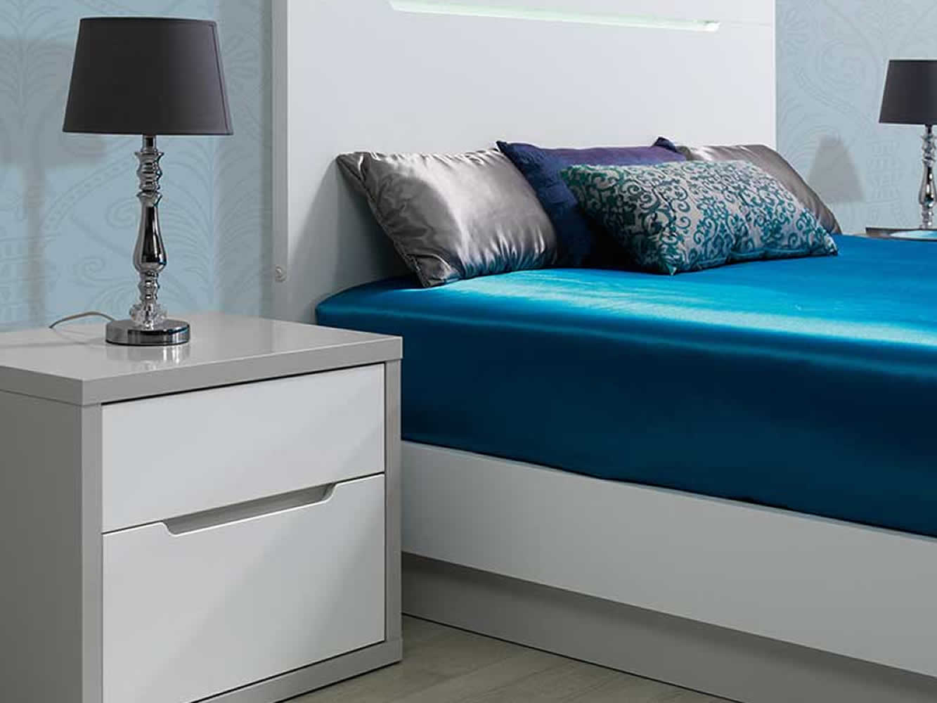 Cama King Venice Cinza/Branco Cama King Venice Cinza/Branco