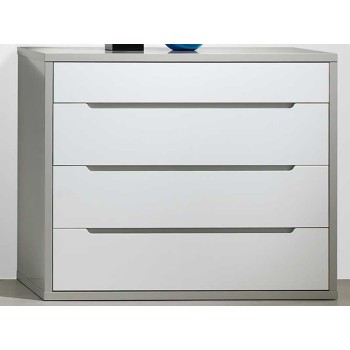 Commode Venice Gris/Blanc 4 tir. Commode Venice Gris/Blanc 4 tir.