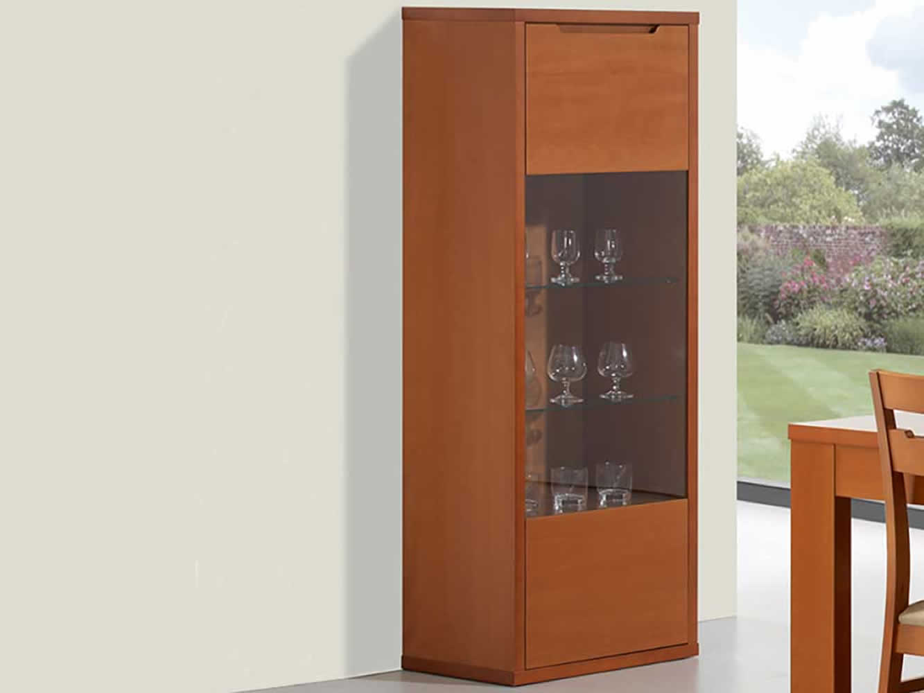 Venice Beech Glass Cabinet Venice Beech Glass Cabinet