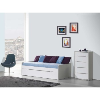 Commode Venice Gris/Blanc 5 tir.  Commode Venice Gris/Blanc 5 tir.