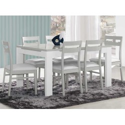 Mesa de Jantar Venice Cinza/Branco