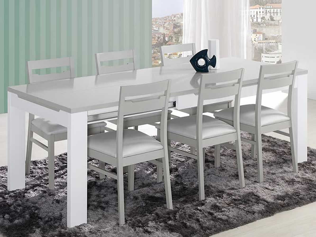 Table à Manger Venice Gris/Blanc