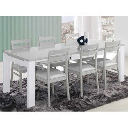 Mesa de Jantar Venice Cinza/Branco