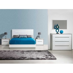 Mesa de Cabeceira Venice Cinza/Branco