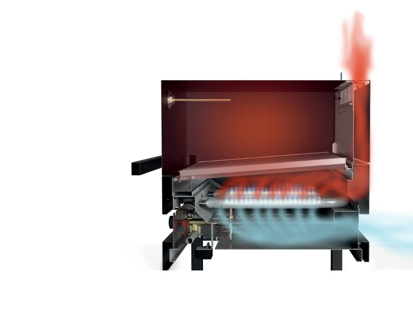 Fògher Barbecue à Gaz avec Four FGA 500 FO avec Pieds Tubulaires Fixes