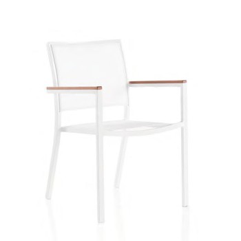 Chaise Textilene avec Accoudoirs Blanco Chaise Textilene avec Accoudoirs Blanco