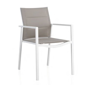 Chaise Rembourrée avec Accoudoirs Blanco Chaise Rembourrée avec Accoudoirs Blanco