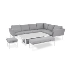 Conjunto de Jantar de Canto com Mesa Elevatória Argenta