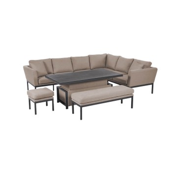 Conjunto de Jantar de Canto com Mesa Elevatória Argenta