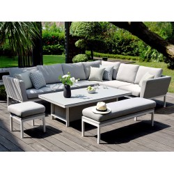 Conjunto de Jantar de Canto com Mesa Elevatória Argenta