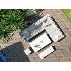 Conjunto de Jantar de Canto com Mesa Elevatória Argenta