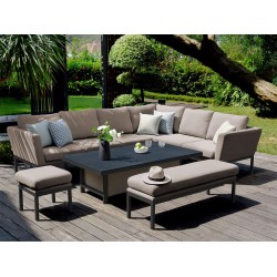 Conjunto de Jantar de Canto com Mesa Elevatória Argenta