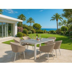 Conjunto de Jantar Rectangular Napoli com 6 Lugares