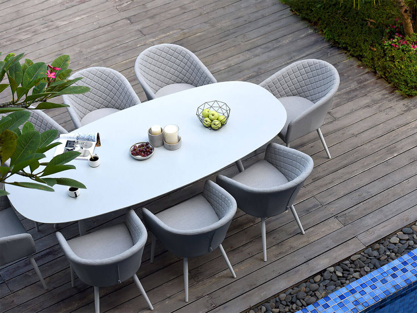 Conjunto de Jantar Oval Napoli com 8 Lugares