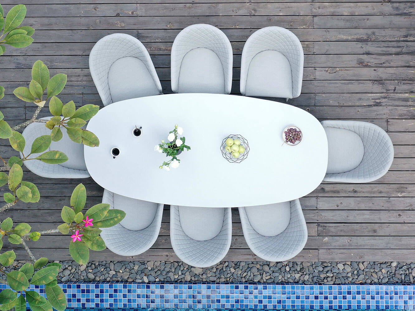 Conjunto de Jantar Oval Napoli com 8 Lugares