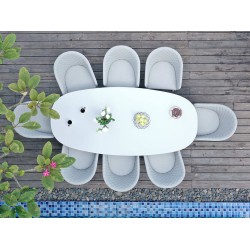 Conjunto de Jantar Oval Napoli com 8 Lugares