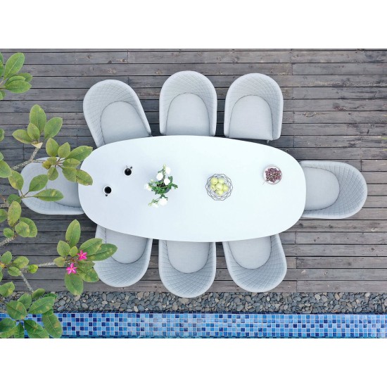 Conjunto de Jantar Oval Napoli com 8 Lugares Conjunto de Jantar Oval Napoli com 8 Lugares