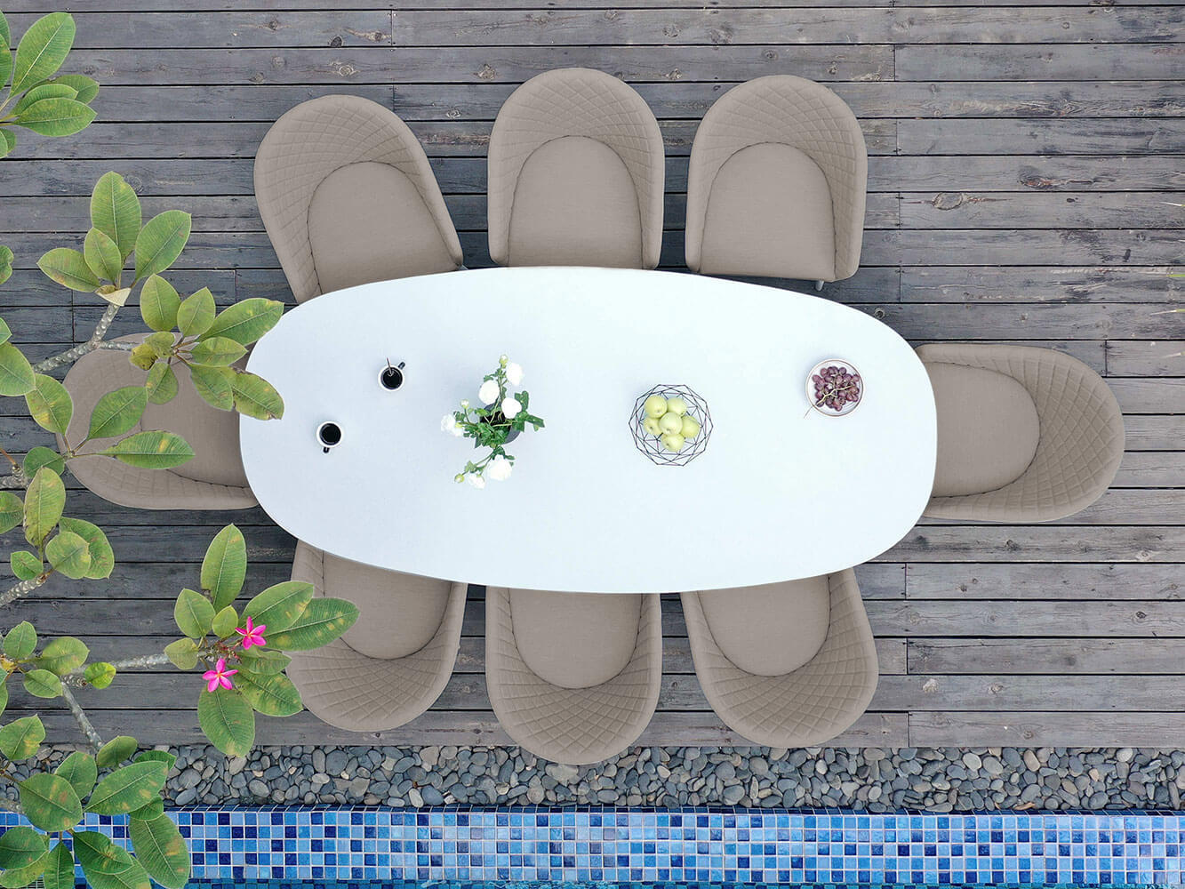 Conjunto de Jantar Oval Napoli com 8 Lugares