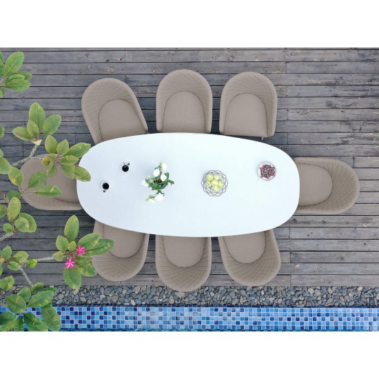 Conjunto de Jantar Oval Napoli com 8 Lugares Conjunto de Jantar Oval Napoli com 8 Lugares