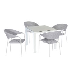 Conjunto de Jantar Quadrado Nuoro com 4 Lugares