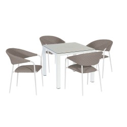 Conjunto de Jantar Quadrado Nuoro com 4 Lugares
